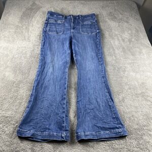 American Eagle Jeans Womens 16 R Blue Next Level Stretch Super High Rise Flare